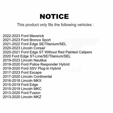 Tec Rear Ceramic Disc Brake Pads For Ford Fusion Escape Edge Lincoln MKZ MKC MKX Nautilus SSV TEC-1665